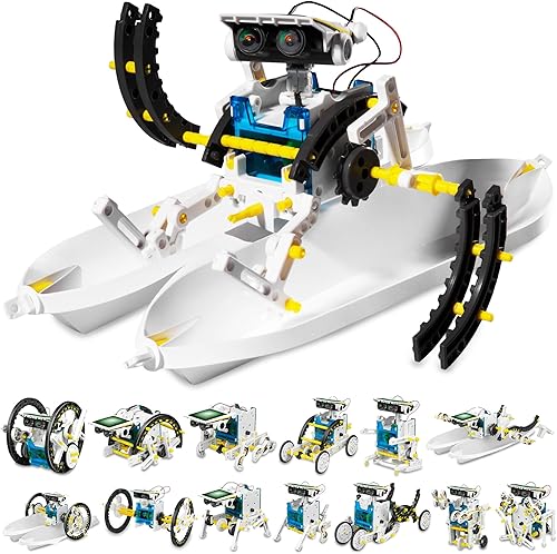 Elenco - Robot solar educativo 14 en 1, kit de robot para construir por tu cuenta, alimentado por el sol