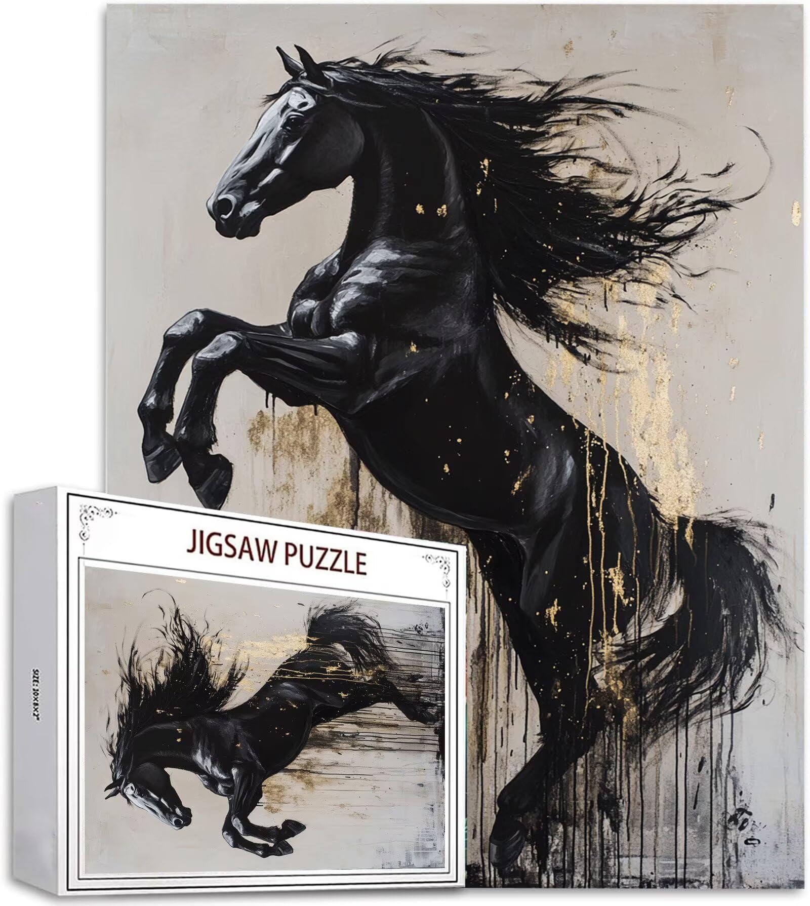 Puzzle z koniem, 3000 elementów, drewniane puzzle dla dorosłych, wielokolorowe, drewniane puzzle, klasyczne puzzle, zwierzę, drewniana jigsaw dla dorosłych i dzieci w wieku 14 lat, prezenty do domu
