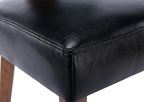 Miniatura 6 de VESCASA Sillas de comedor tapizadas con patas de madera, sillas de comedor acolchadas de piel sintética moderna de mediados de siglo con respaldo