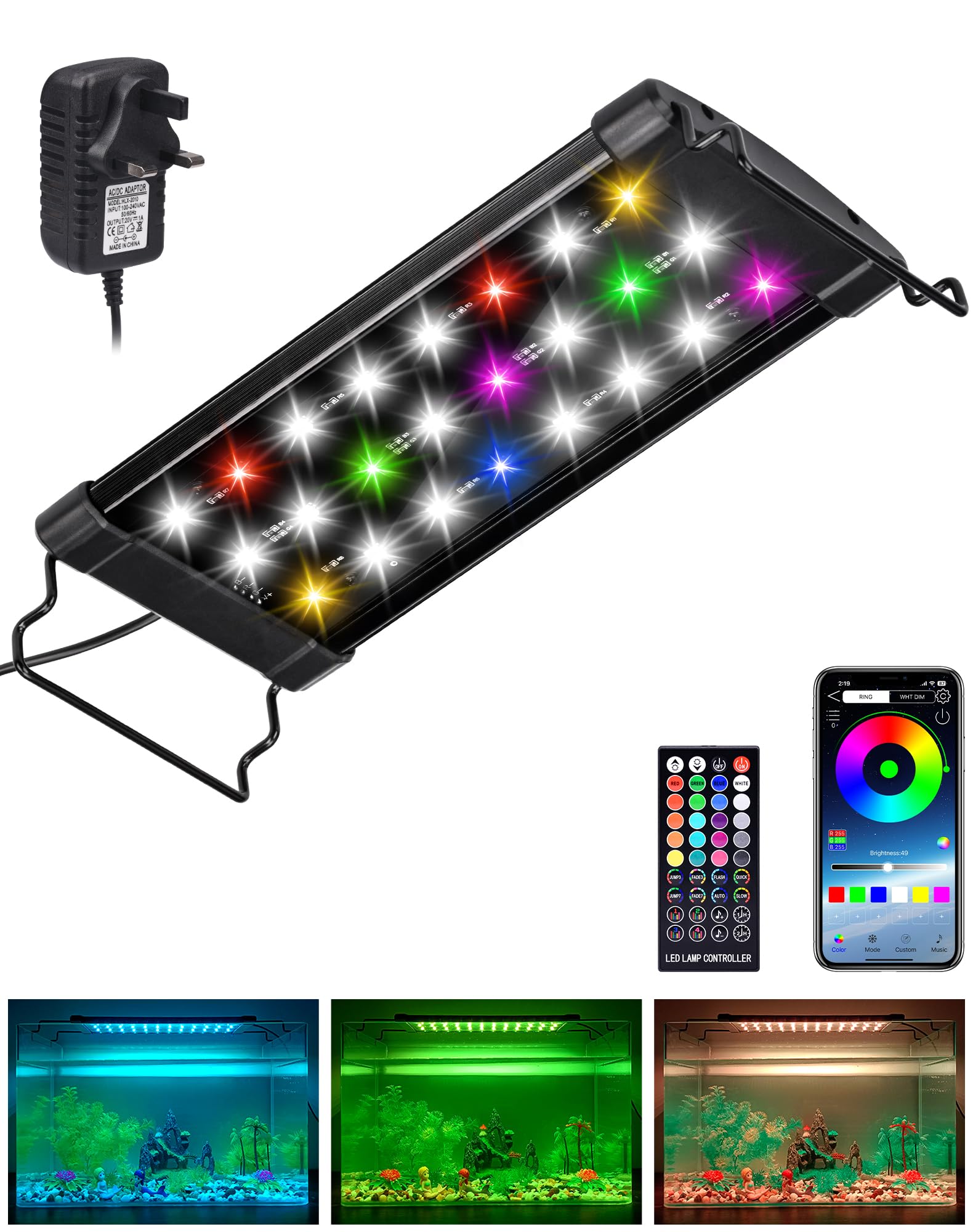 Aquarium Light LED Aquarium Plants Light Full Spectrum Fish Tank Light ...