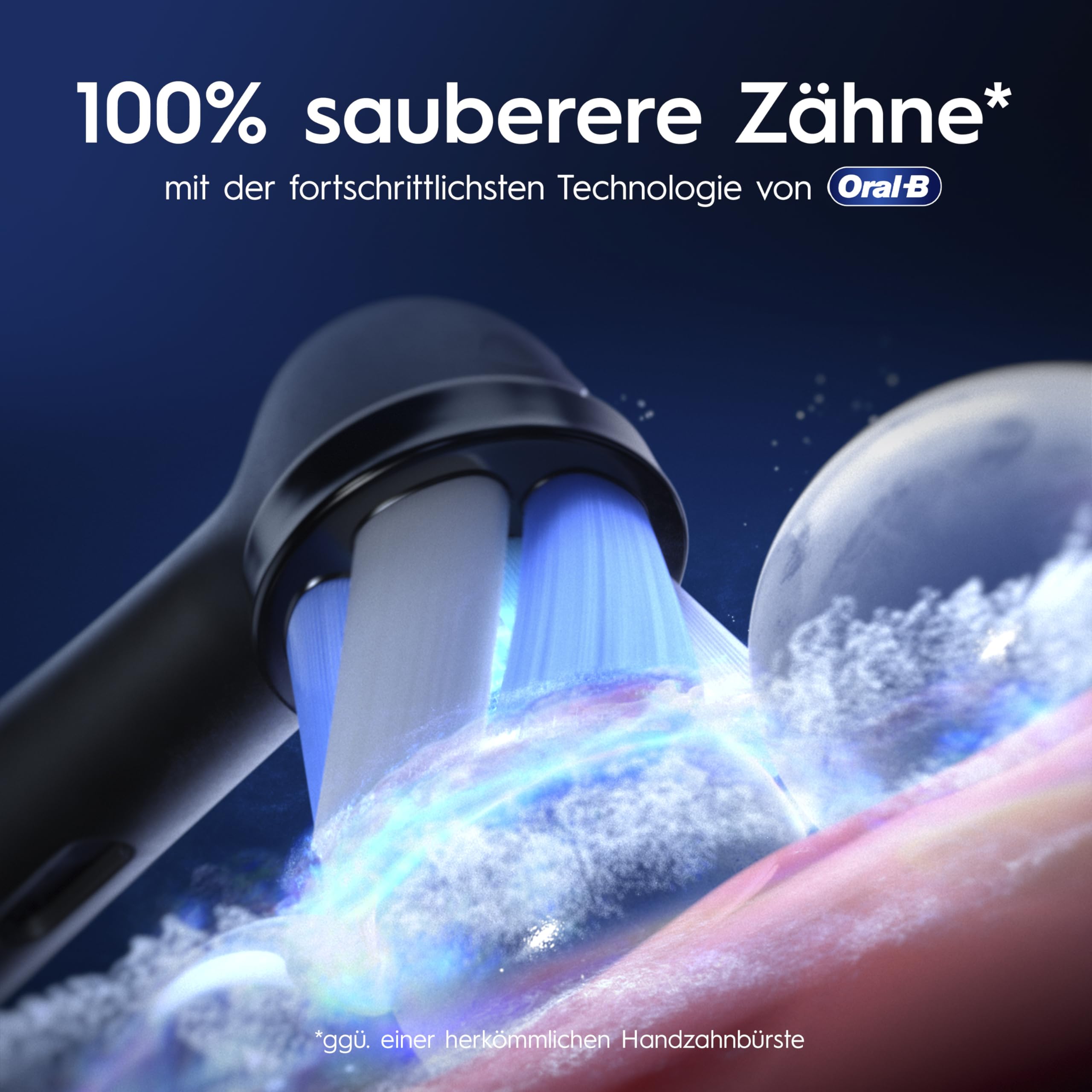 Oral-B iO Series 9 Elektrische Zahnbürste Schwarz PLUS Ausgewählte Original Oral-B iO Aufsteckbürsten Schwarz 7x