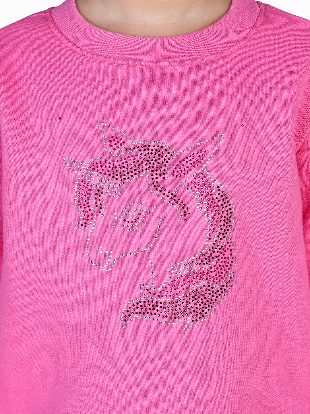 StyleStone Girls Pink Crystal Unicorn Embellished Winter Sweatshirt (9311PinkUniSwetSh4-5Y) 3
