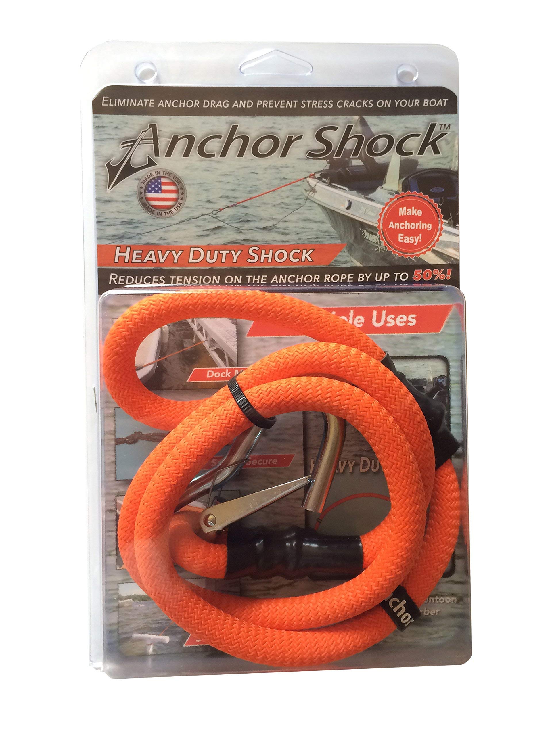 Anchor Shock Wytrzymała linka bungee do łodzi, kotwica i amortyzator, 101 cm, akcesoria do pontonu, kajaka, ochrony skuterów wodnych
