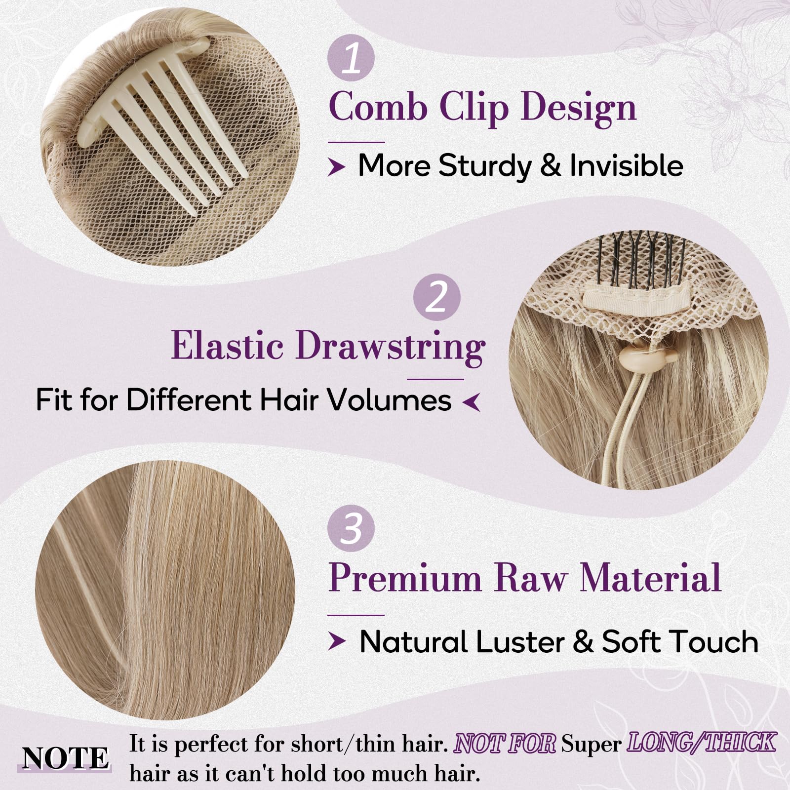 BARSDAR Ponytail Extension, 55cm Lang Glattes Blond Pferdeschwanz Haarteil Extension mit Kordelzug Aussehen Synthetische Cheer Posh Comb Clip Pferdeschwanz Haarverlängerung Haarteil Tägliche Party