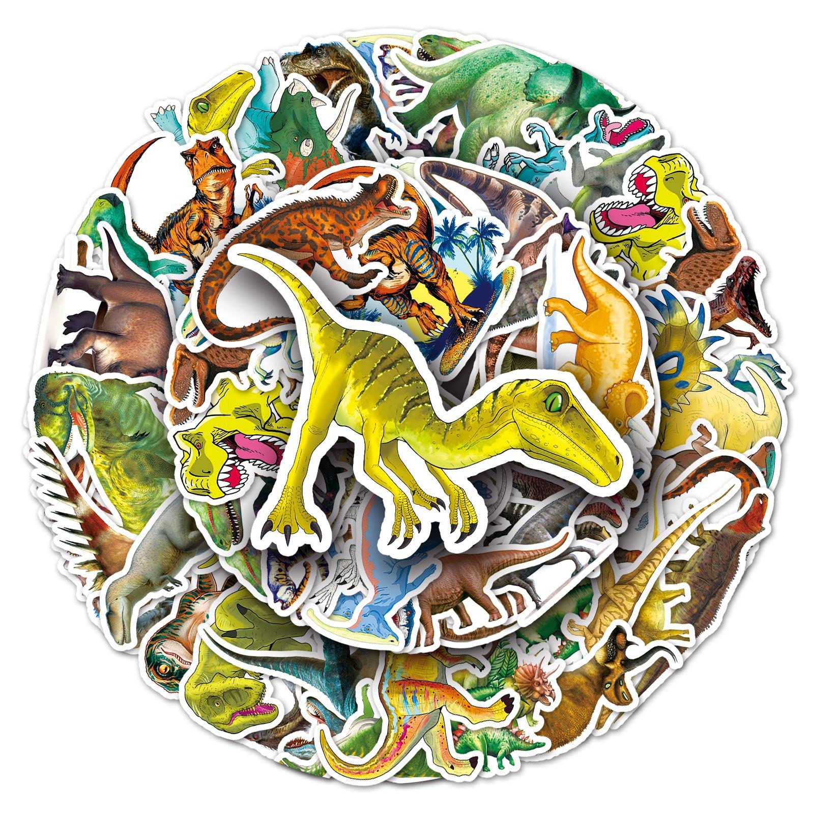 AFFOTO Dinosaurs Stickers for Laptop (50 PCS),Gift for Children Teens Adults Girl Boys,Waterproof Stickers for Water Bottle,Dinosaurs Vinyl Stickers for Scrapbook,Skateboard,Bike,Phone,Dairy