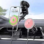 MOKPR for MagSafe Car Mount Charger, Magnetic Phone Holder for Your Car Charger Dash Windshield Vent Magnetic Wireless Car Charger Mount for iPhone 17 16 15 14 13 12