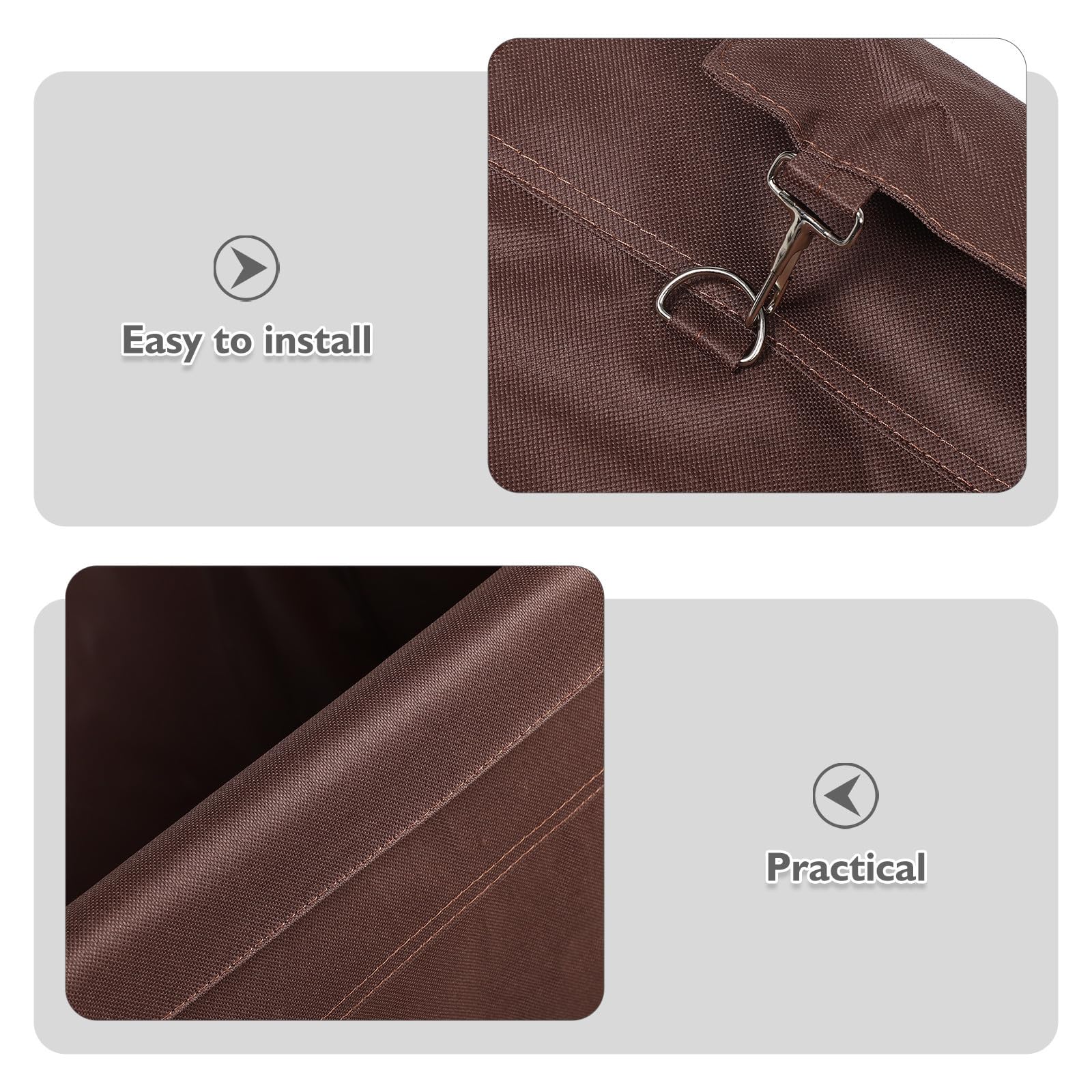 Sacca Interna per Carrello Lavanderia Rettangolare 12l Oxford | Colore Caffè, Ganci Metallici Inclusi, 83, 00x62, 00x52, 00cm per Hotel e Casa