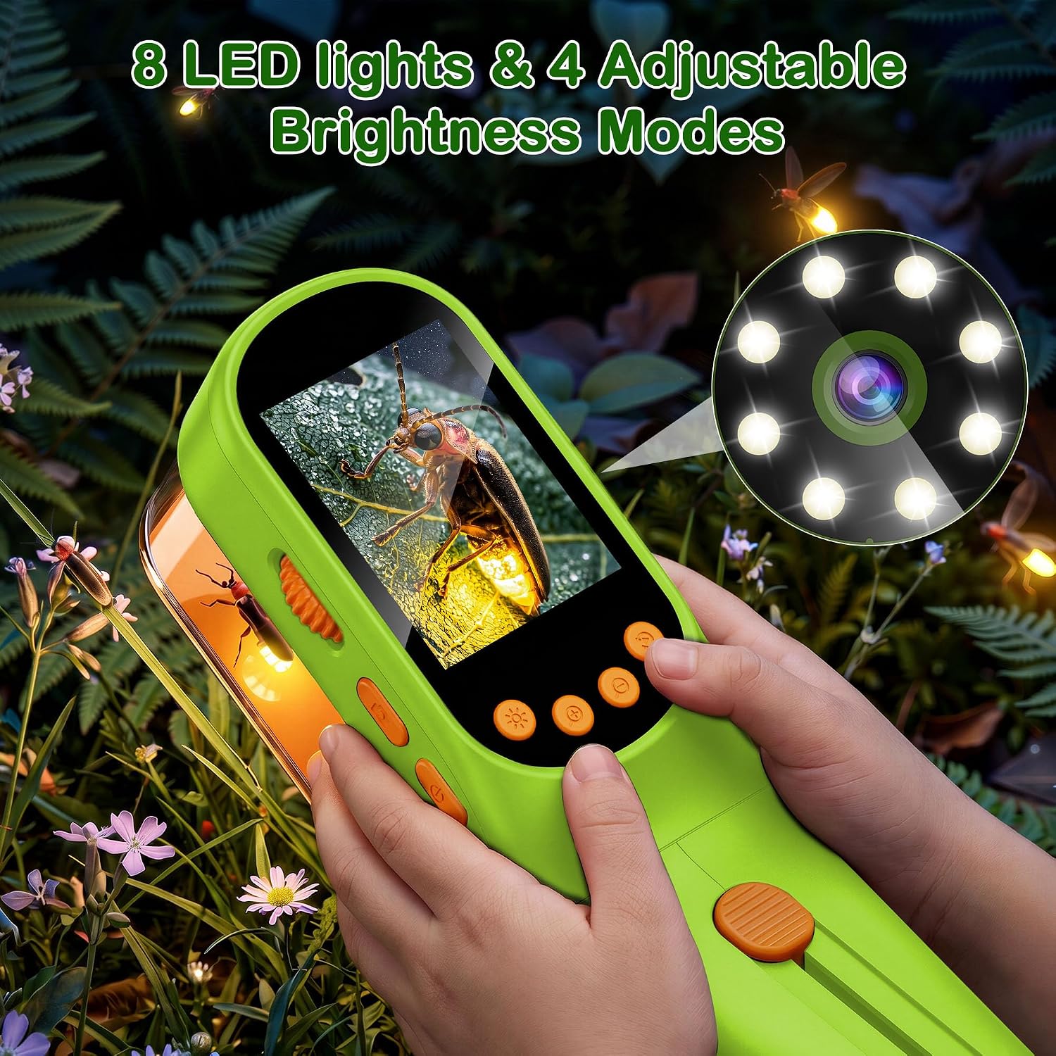 CIMELR Bug Catcher for Kids with 2.4" Screen, 500X Digital Microscope, 1080P Photo/Video, 1000mAh Battery, 8 LED, PC Real-Time Imaging, STEM Nature Toy & Gift for Boys Girls Ages 3-12 image 5