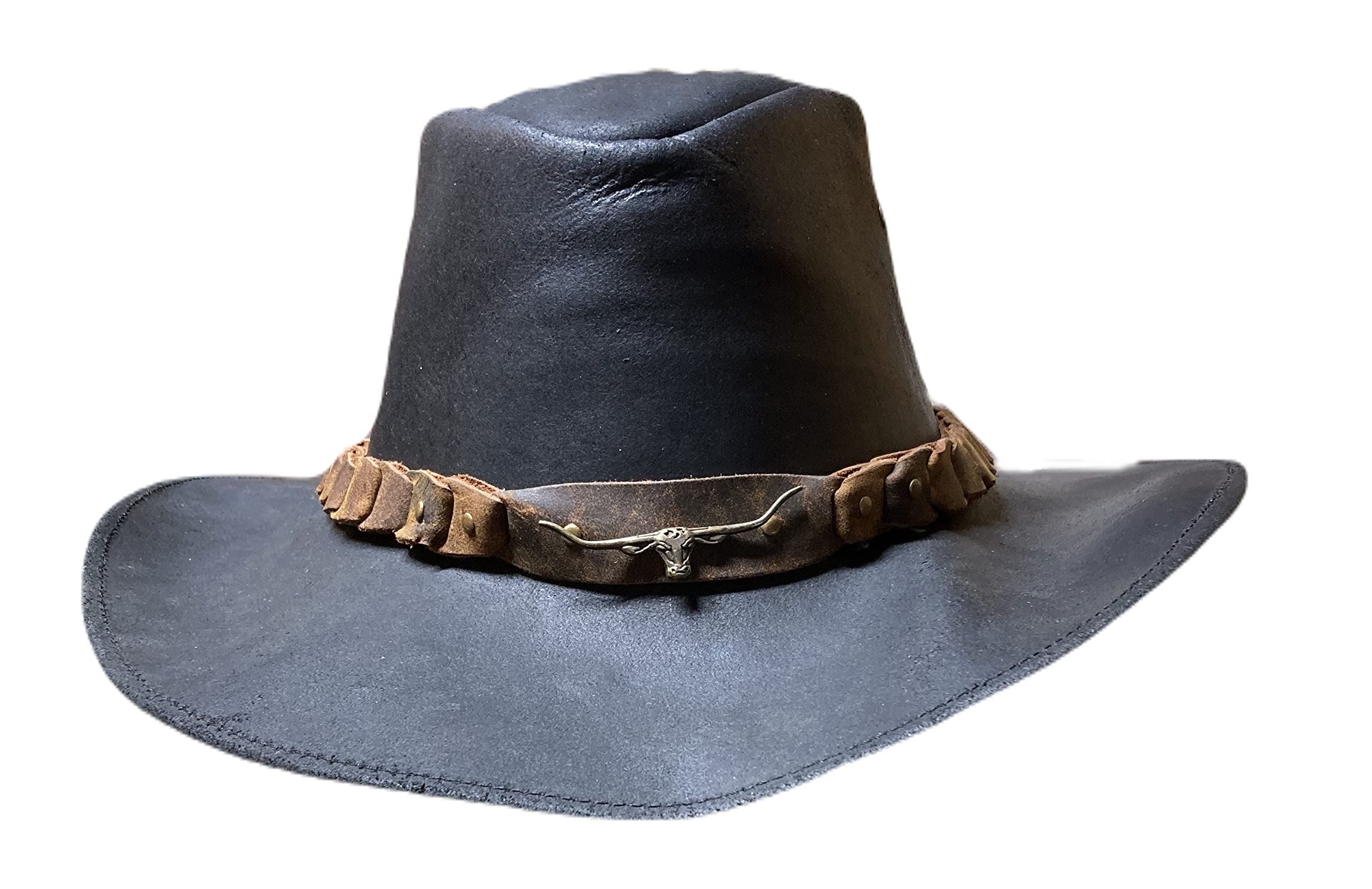 KAKADU Brumby Shapeable Leather Hat (Black, Small)