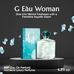 PB ParfumsBelcam G Eàu Woman Eau De Parfum Spray pour les femmes – 50 mL Parfum de longue durée abordable avec fragrance aquatique fraîche & Chic Citrus Scent, fabriqué avec des huiles premium pour la journée & Utilisation nocturne