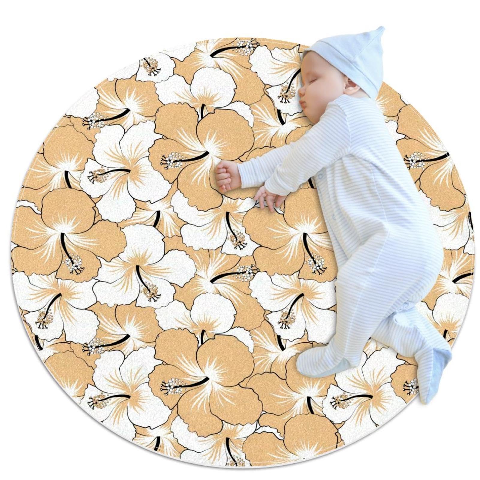 Tapis de bain antidérapant hibiscus sécurisant pour chambre d'enfant
