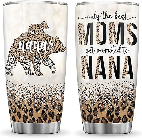 Miniatura 1 de Vaso de 20 onzas con tapa para abuela, regalo para el día de la madre, para abuela, abuelita, oso solo las mejores mamás se promted to nana  Regalos