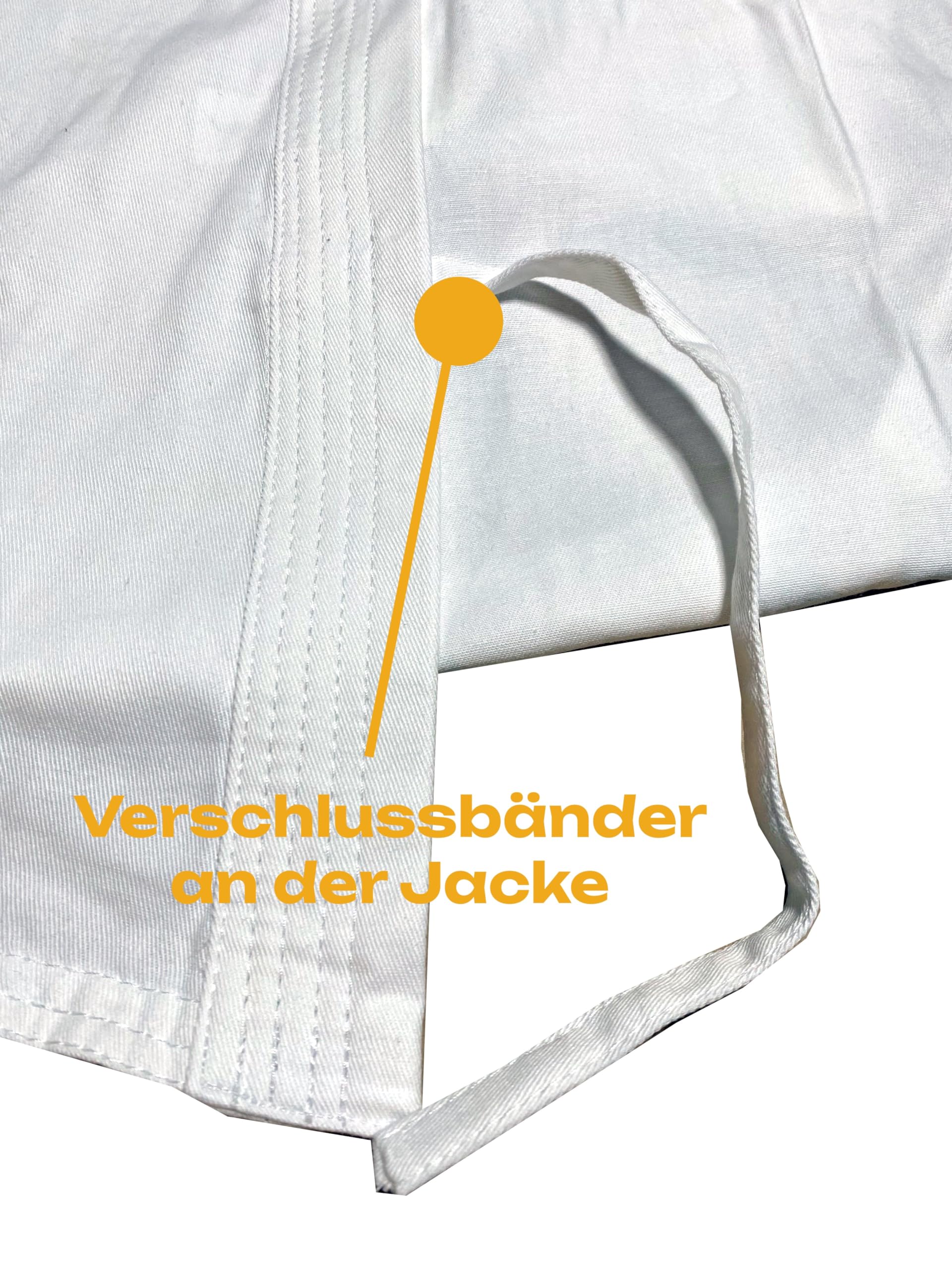 Kinder Karateanzug Kidoka II weiß - Leichtes Kids Modell 8 oz Baumwolle - Karate Gi Set - Jacke Hose Gürtel - Einsteiger Anzug