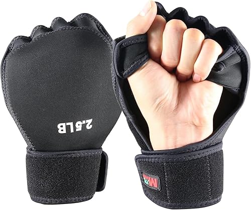 Guantes de mano con peso de 5 libras (2.5 libras cada uno), guantes de fitness de hierro suave, lavables, para gimnasio, boxeo, natación,