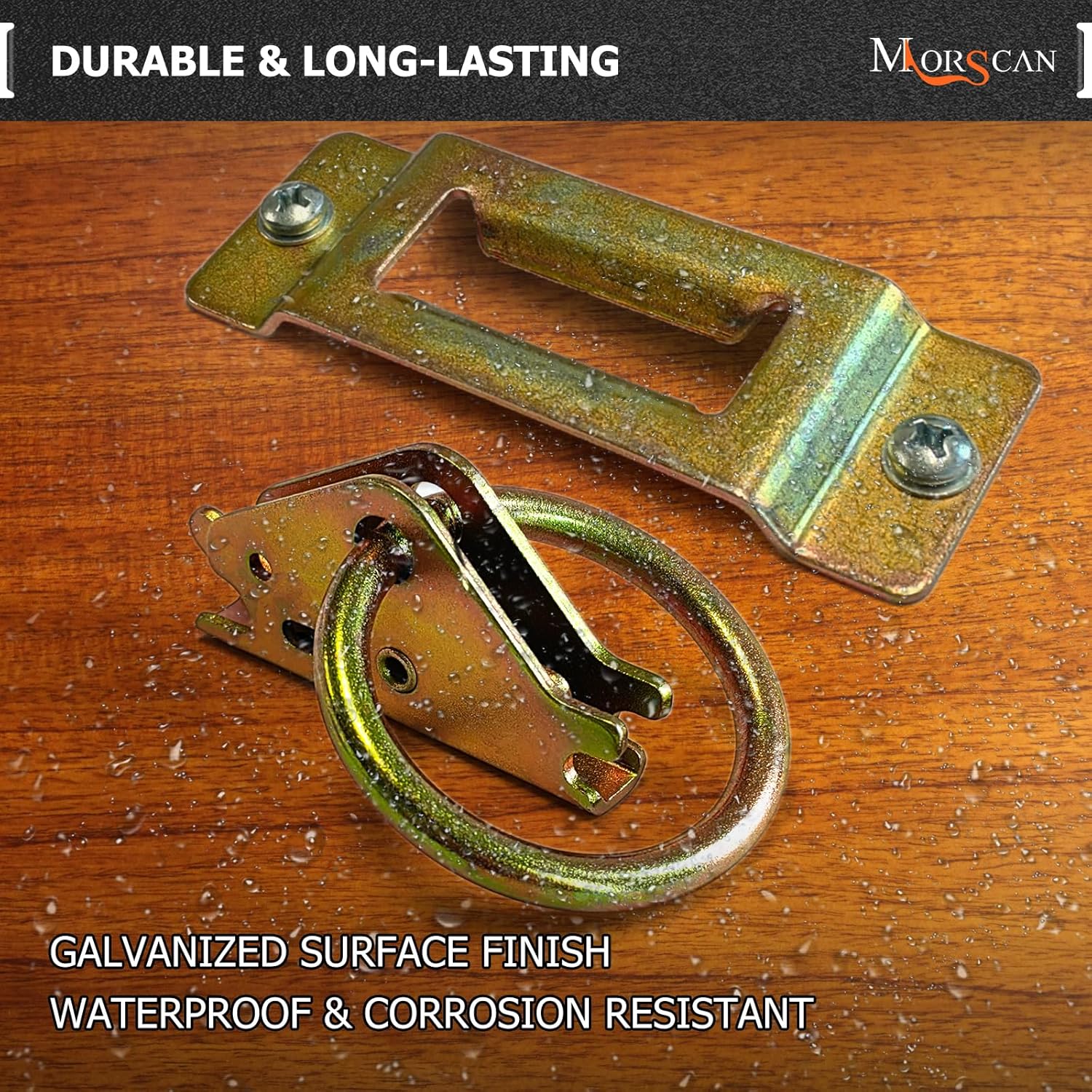 10 Pack E-Track Tie Down Slots & 10 Pack E Track O-Rings, Portable E Track 1-Slot Plates Set Galvanized Extra Tie Down Anchors for Ratchet, Cam Straps, Pickups, Vans, Trucks, Trailers