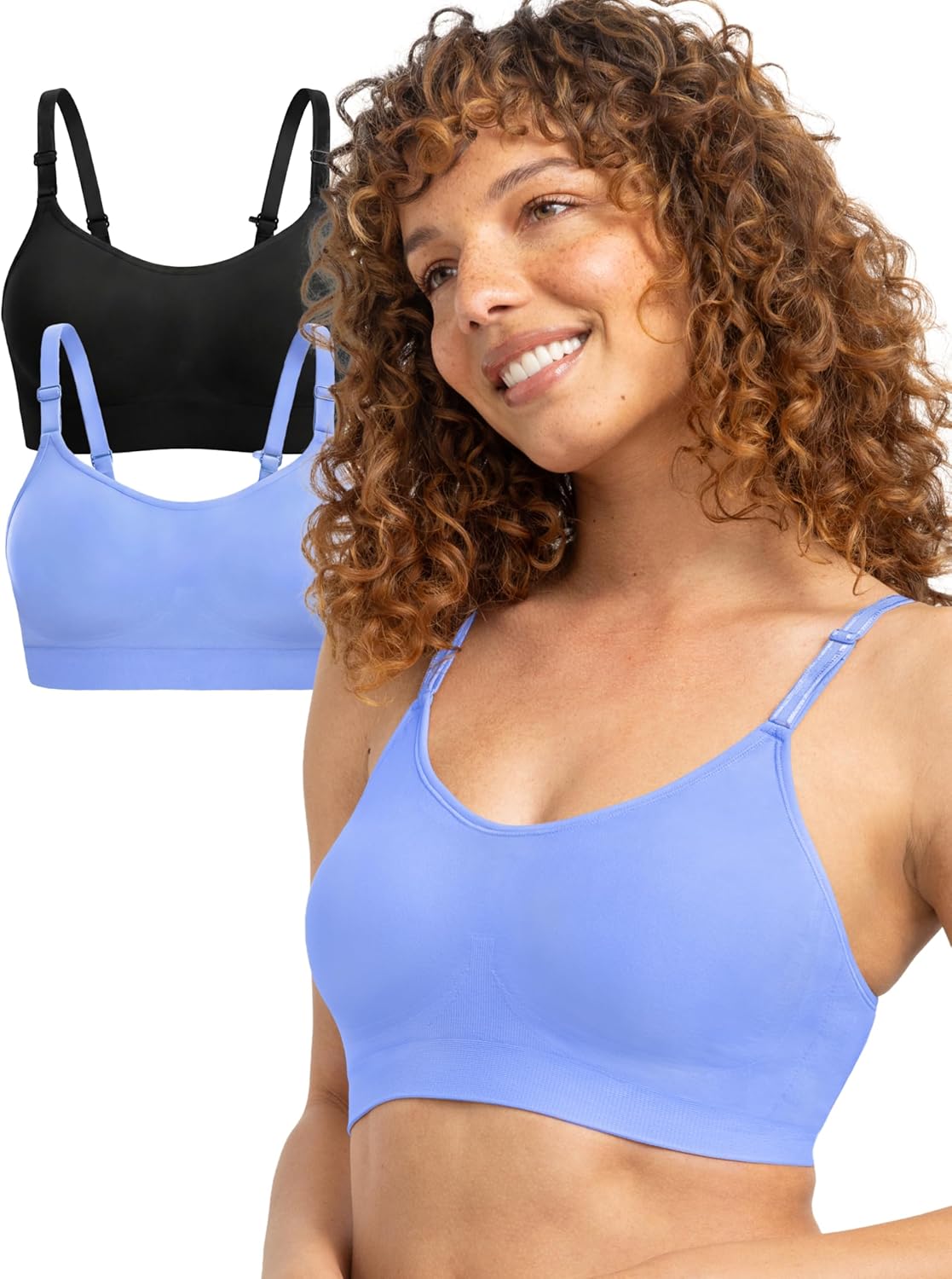 Fruit of The Loom Women's All-Day 360 Stretch Wireless Bra - Seamless Design