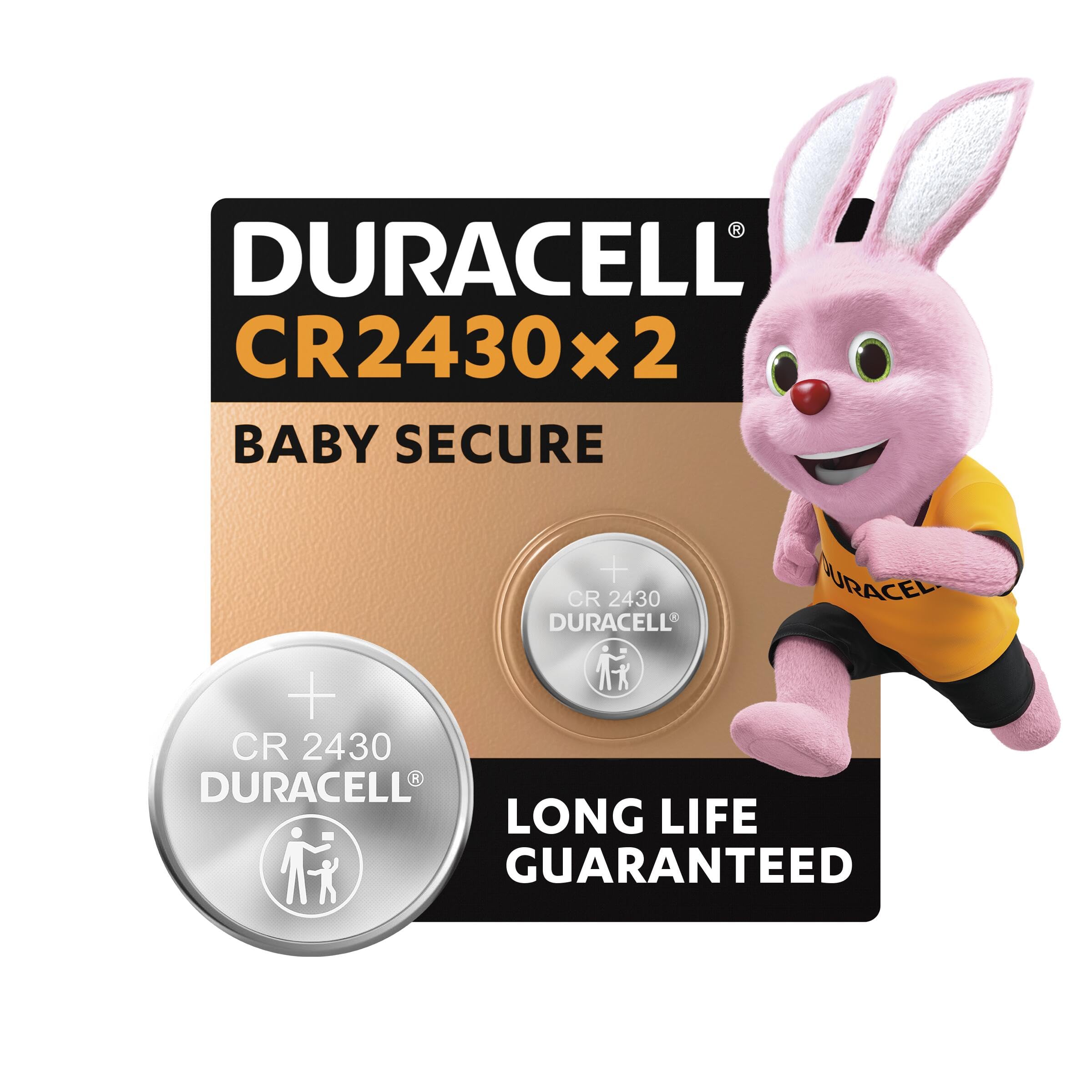 Duracell 2430 Lithium Coin Batteries 3V (2 pack)- Long life guaranteed - For Use in Key Fobs, Small Remotes, and Fitness Watches - Baby Secure Packaging - 10-Year In-Storage Guarantee