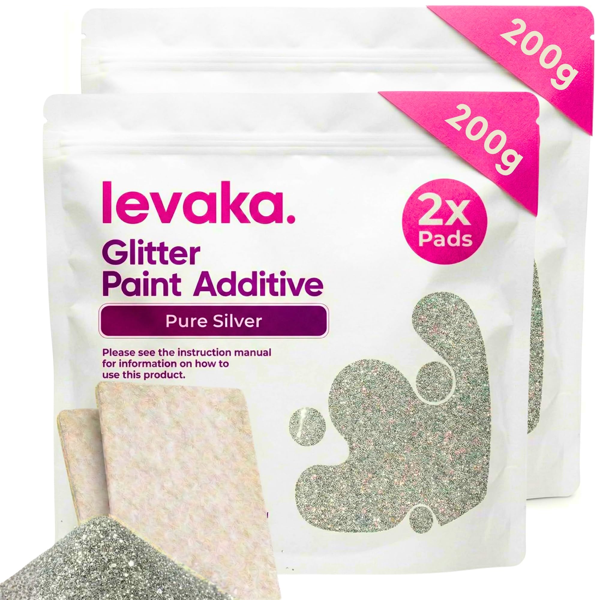 Glitter Paint Additive - Holographic Silver -21