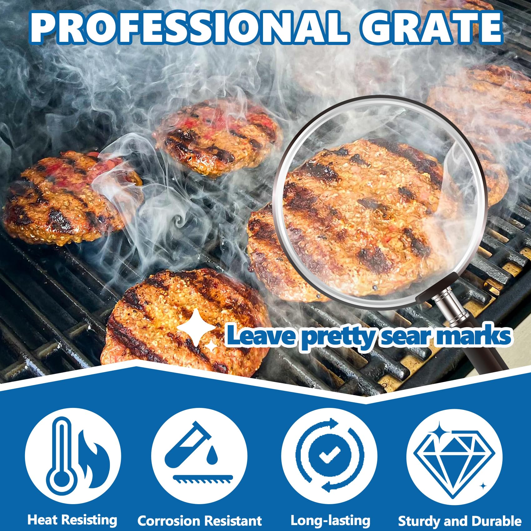 17-calowe części zamienne do grilla na podczerwień Charbroil Tru 463242715, 463242716, 463276016, 466242715, 466242815, Lowes 606682, 639322 grill gazowy, żeliwne ruszty, 3 Opakowanie