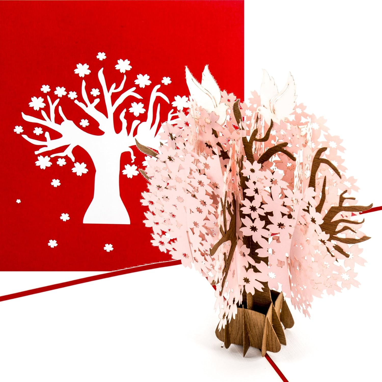 CC-RR01 Pop-Up 3D Greeting Card, Gift Card, Cherry Blossom, Cherry Blossom, Anniversary, Celebration, Memory, Graduation, School Entrance