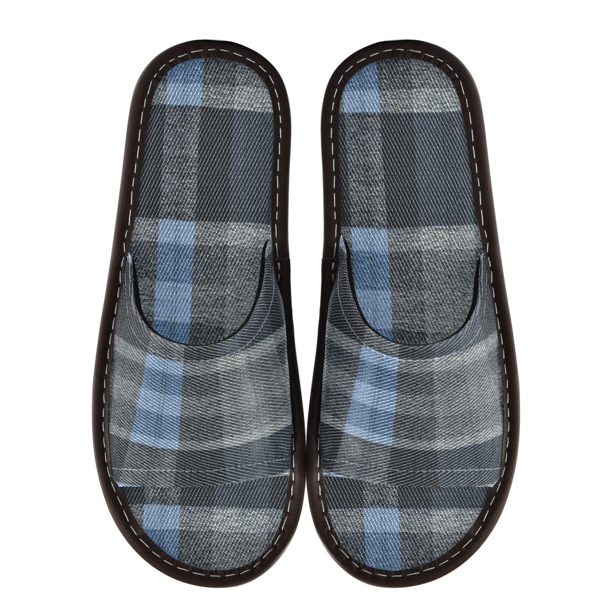 KLL Spa Sandal Indoor Outdoor Ultralight Non-Slip Anti-slip Sandals for Party Travel Guests 6.5-7 Darkslatebuffalo Turquoise Plaid Check Tartan Scotland