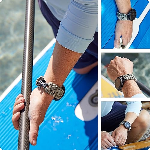 Miniatura 4 de Savior Survival Gear Correa de reloj Paracord de 0.787 in0.866 in con liberación rápida, para hombres y mujeres, correa compatible con varios