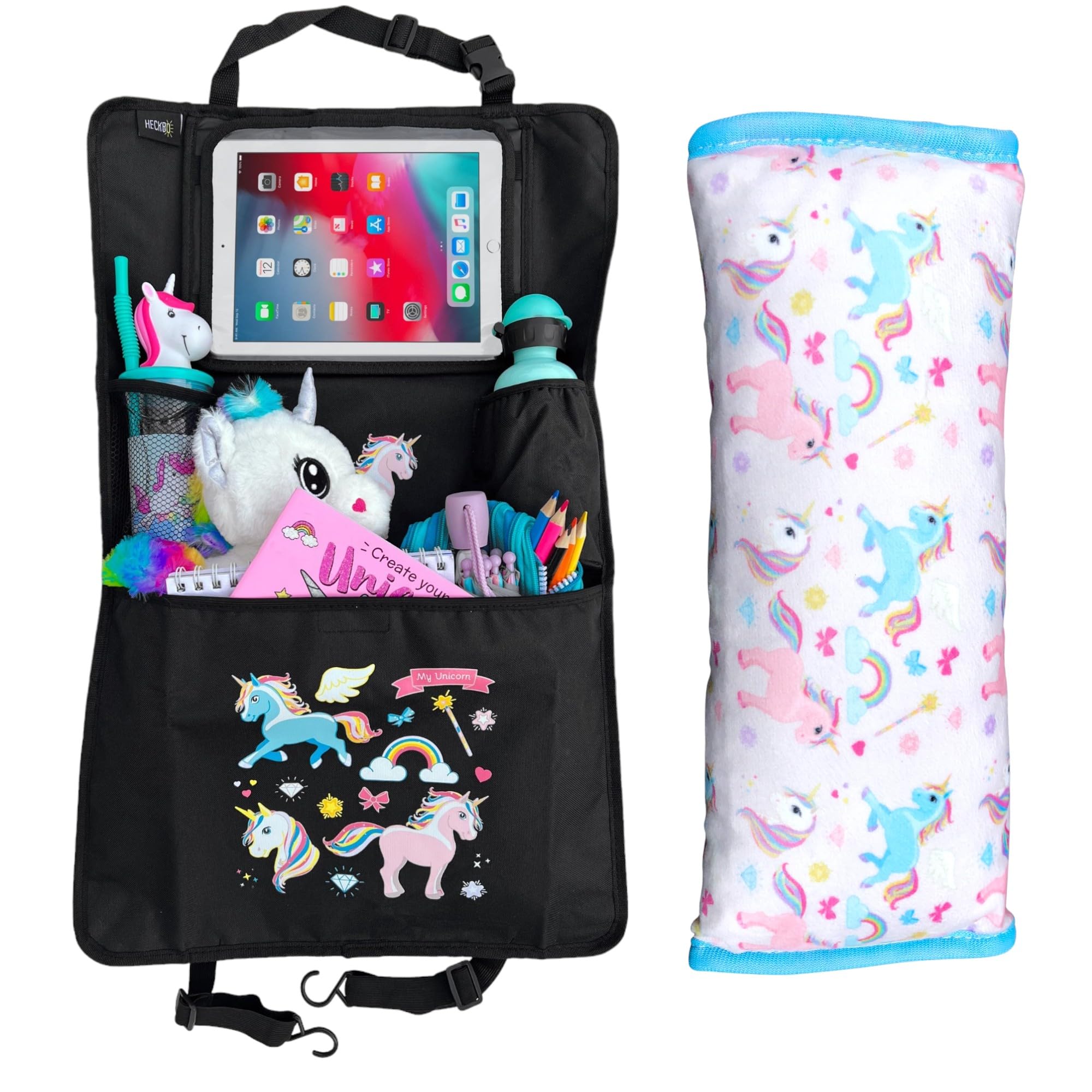 HECKBO 1x Organizer + 1x Gurtkissen Einhorn