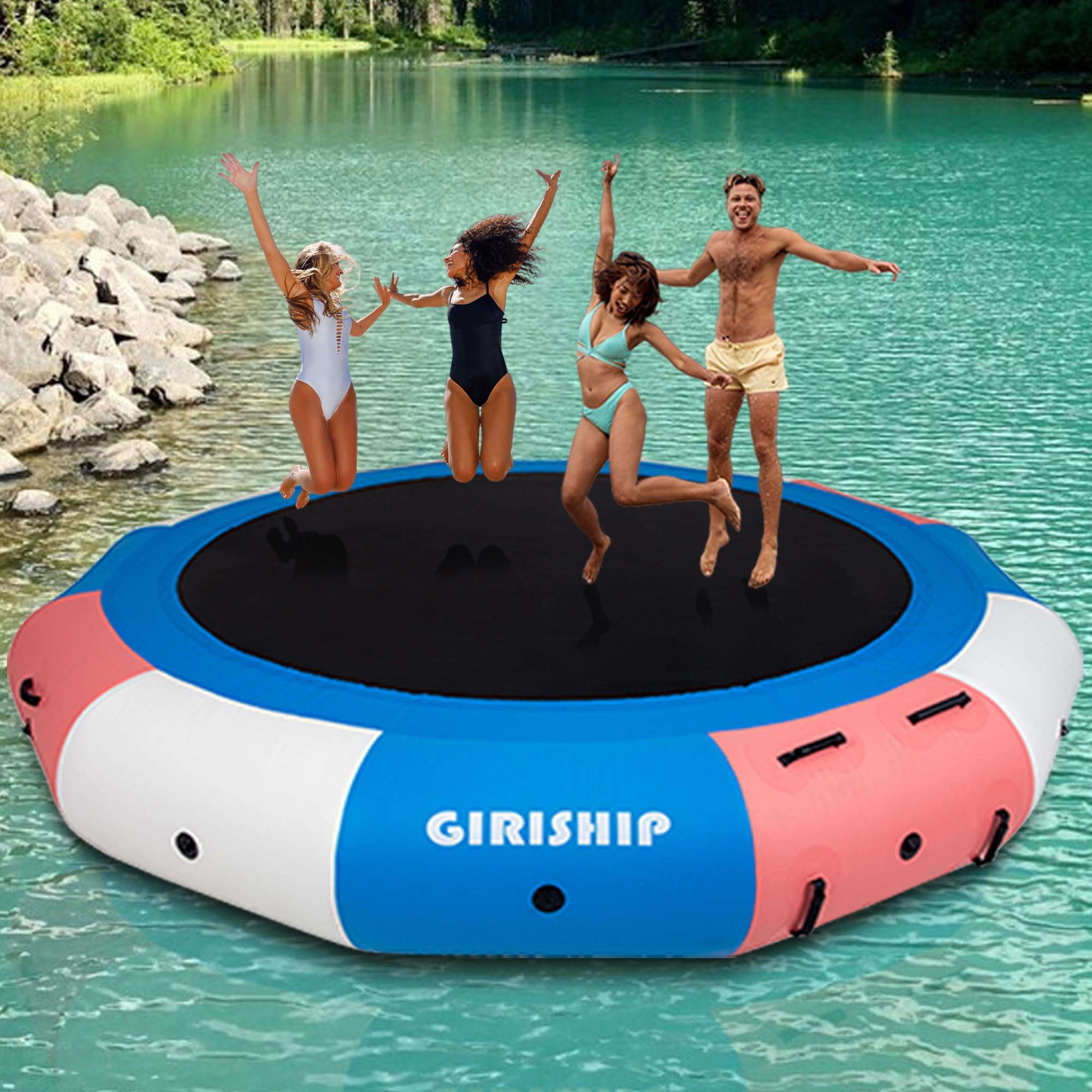 Snapklik.com : Inflatable Water Trampoline, 12/15FT Floating Lake ...