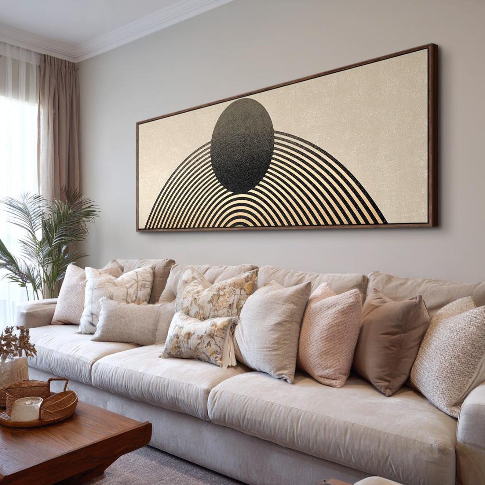 XBTYKPB Narrow Horizontal Abstract Canvas Wall Art Nature Canvas Paint, Framed Japandi, Modern Rooms Decor Landscape Painting(45x135cm/Frameless)