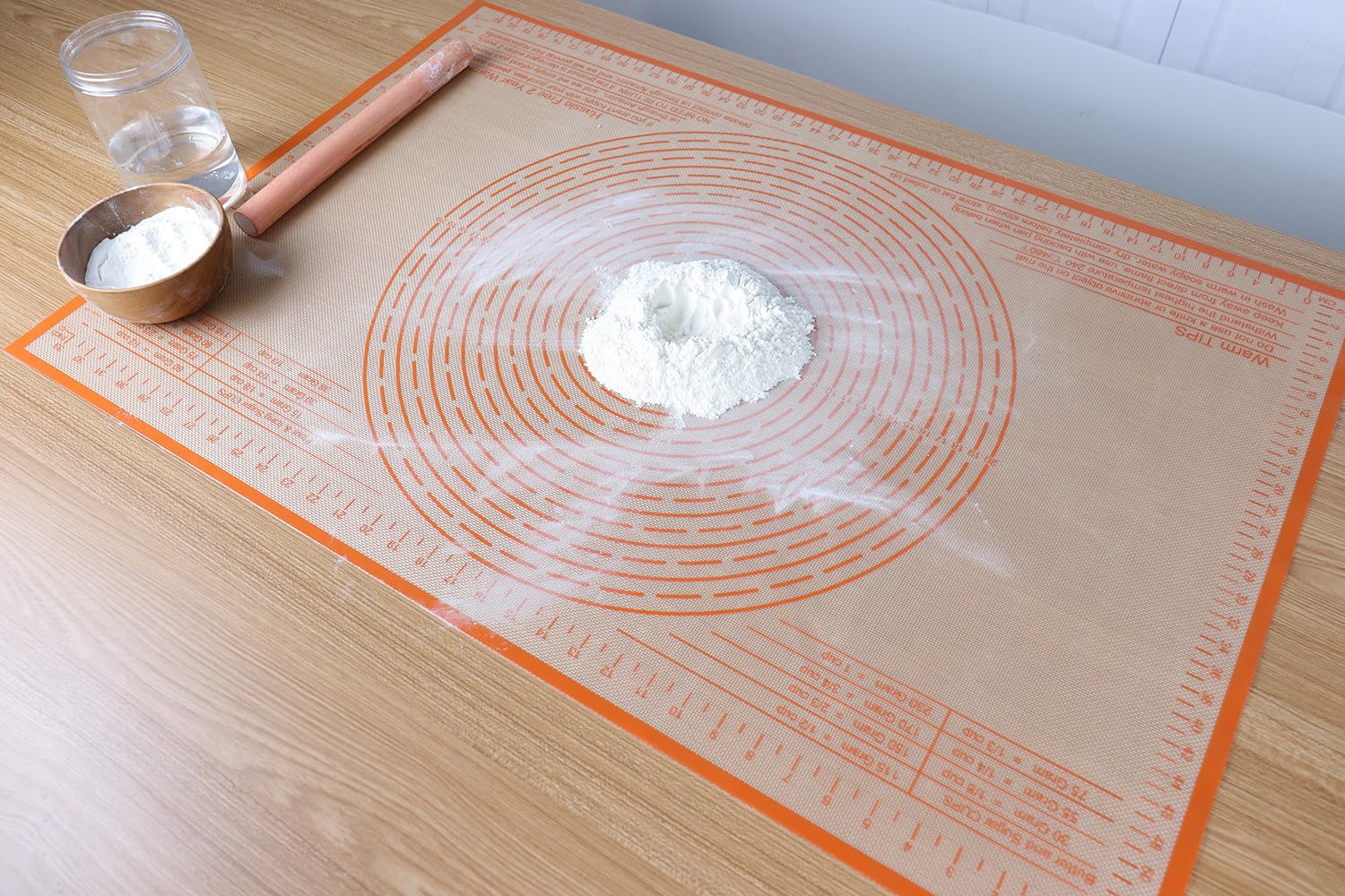 Rutschfeste Silikon-Gebäckmatte, extra große Backmatte, perfekt für Teigmatte, antihaftbeschichtetes Gebäckbrett, Brotknetmatte, Teigrollmatte, Fondantmatte, Kuchenkrustenmatte, Kuchen-/Pizzamatte (86