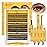 QUEWEL Lash-Clusters-Kit, 30+40+50D-Lash-Clusters Mixed 10-16mm Soft DIY-Lash-Extension-Kit with Lash Bond and Seal Waterproof, and Eyelash Clusters Tweezers Easy DIY at Home(30+40+50 KIT)