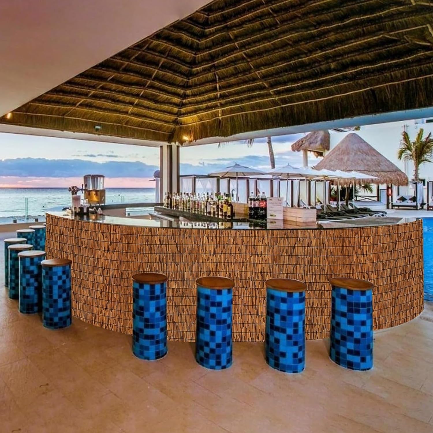 Valla De Bambú Natural En Rollo, 50 Cm 70 Cm 90 Cm 110 Cm 130 Cm, Pantalla De Valla Caña para Balcón, Patio Trasero, Jardín, Divisor De Valla(90x500cm(3.0x16.4FT))