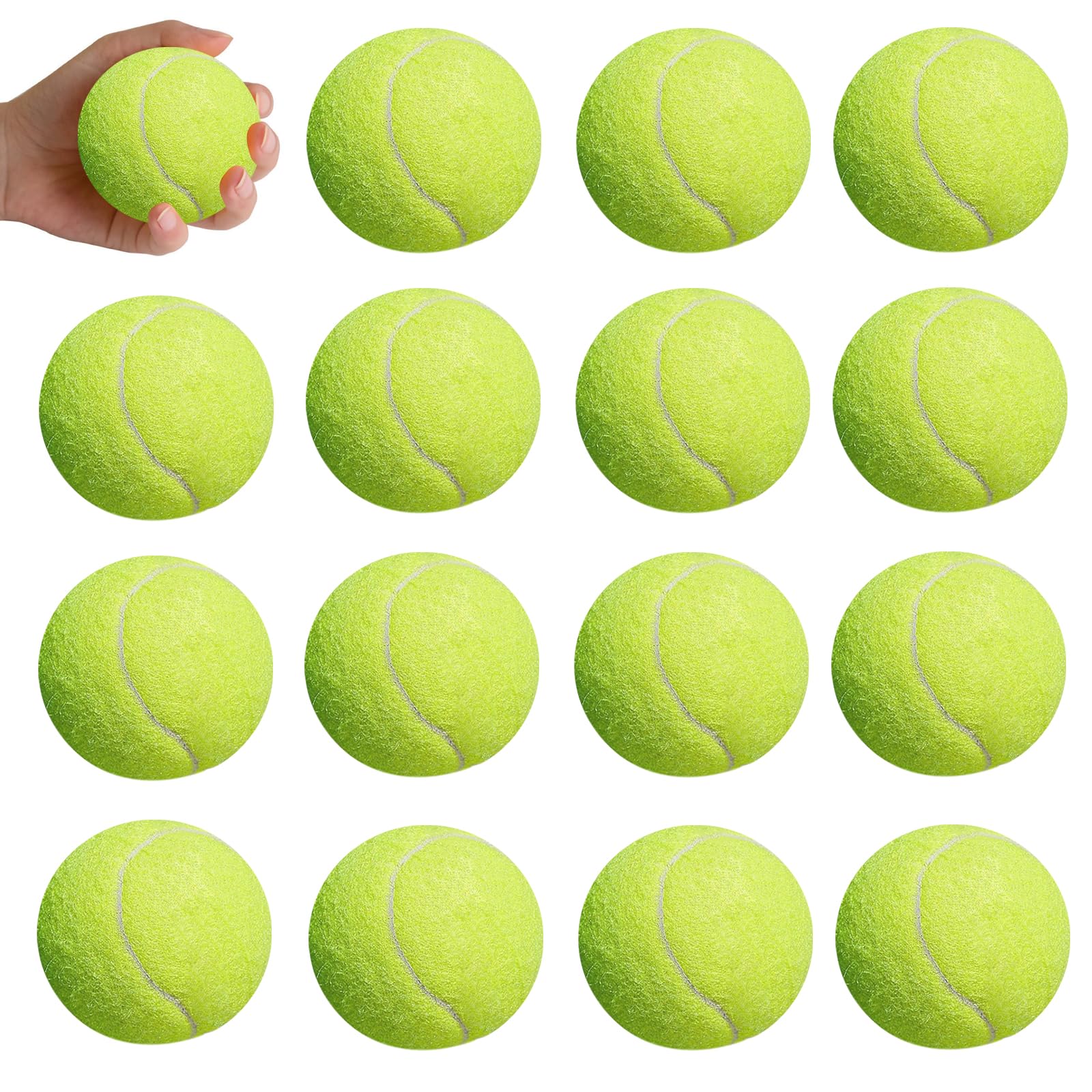 15 palline da tennis per il tempo libero, da tennis, senza pressione, per principianti, per lezioni di tennis, palline e cani