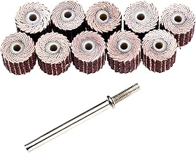 10pcs Flap Wheel Flap Disc Sanding Sanding Wheel for Dremel Rotary Set Wheel with Handle Abrasive Paper Wheel 240# Grit Dia 3/8" 10mm