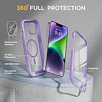 Vista 878 de Miracase - Funda magnética para iPhone 13 Pro Max de 6.7 pulgadas (compatible con MagSafe), transparente, completo, protector de pantalla de vidrio
