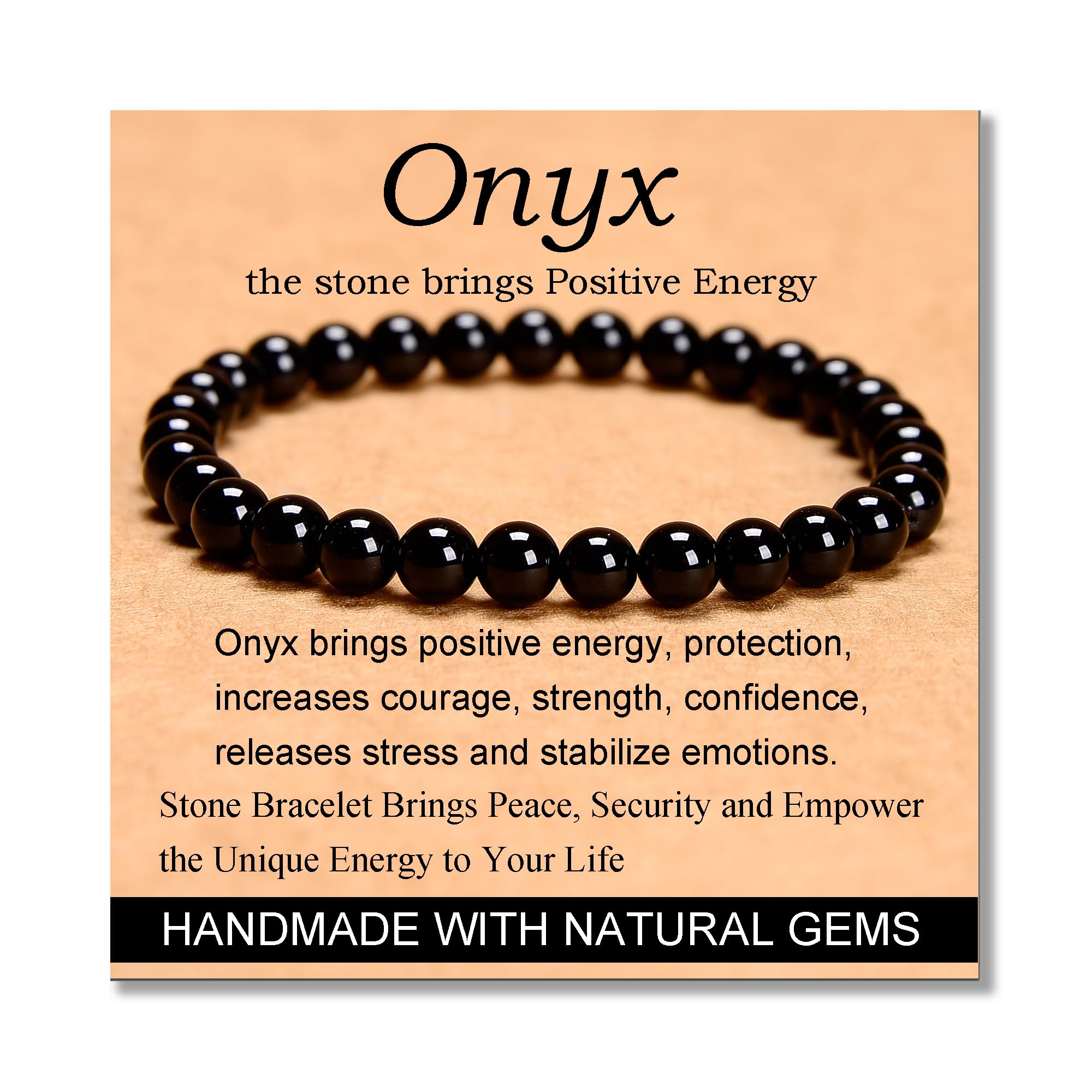 MASSIVE BEADS Handmade Yoga Stretch Elastic Bracelet Natural Stone Crystal Healing Power Energy Gifts for Unisex Adult 4mm 6mm 8mm 10mm