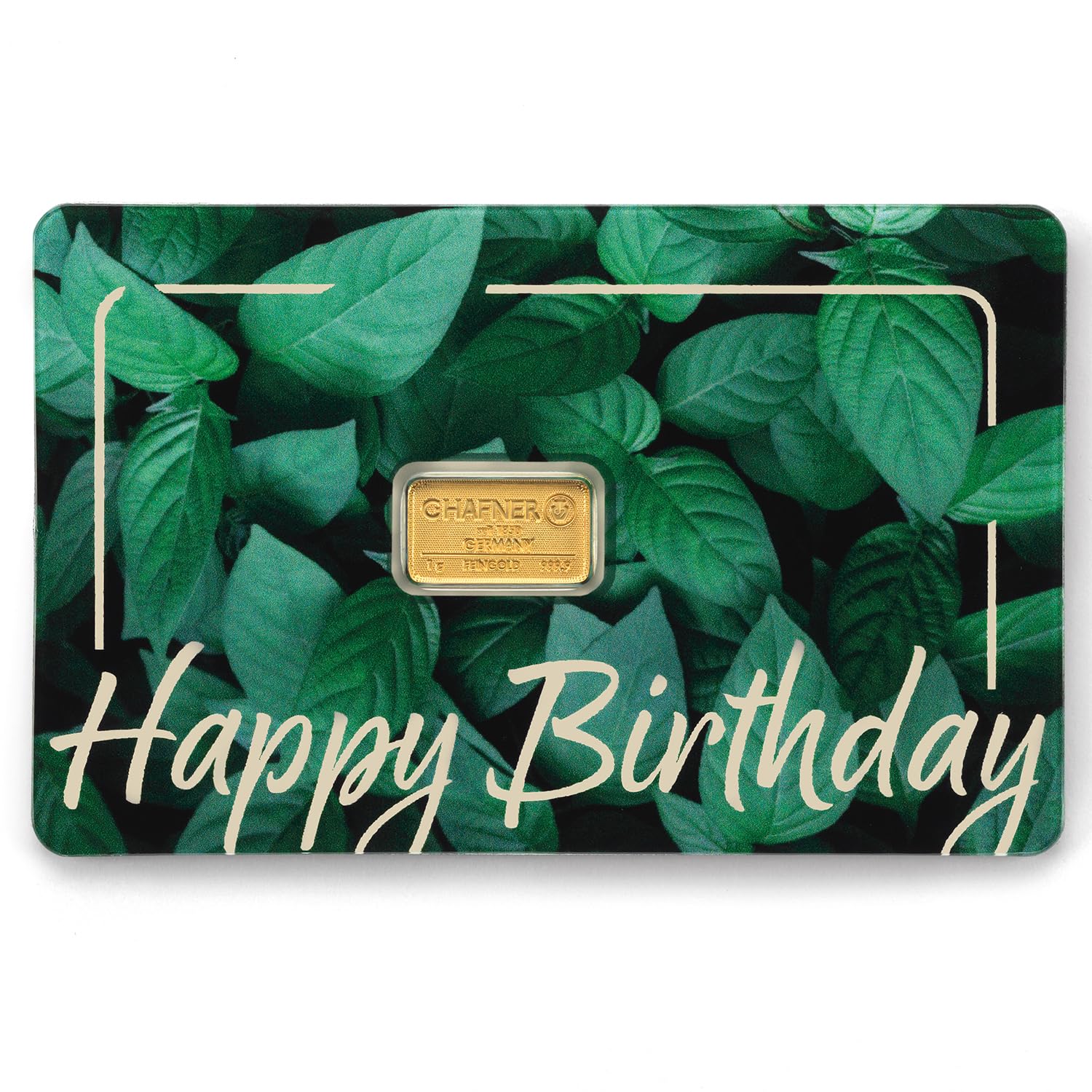 Gold verschenken – Goldbarren 1g C.Hafner - Happy Birthday - inkl. Geschenkverpackung, Grußkarte und Echtheitsgarantie