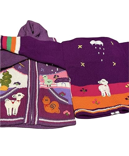 Miniatura 6 de Zoeartcrafts Peruvian Knitted Wool Sweater with hoodie Size 6 for kids, Unisex, Chompas Peruanas
