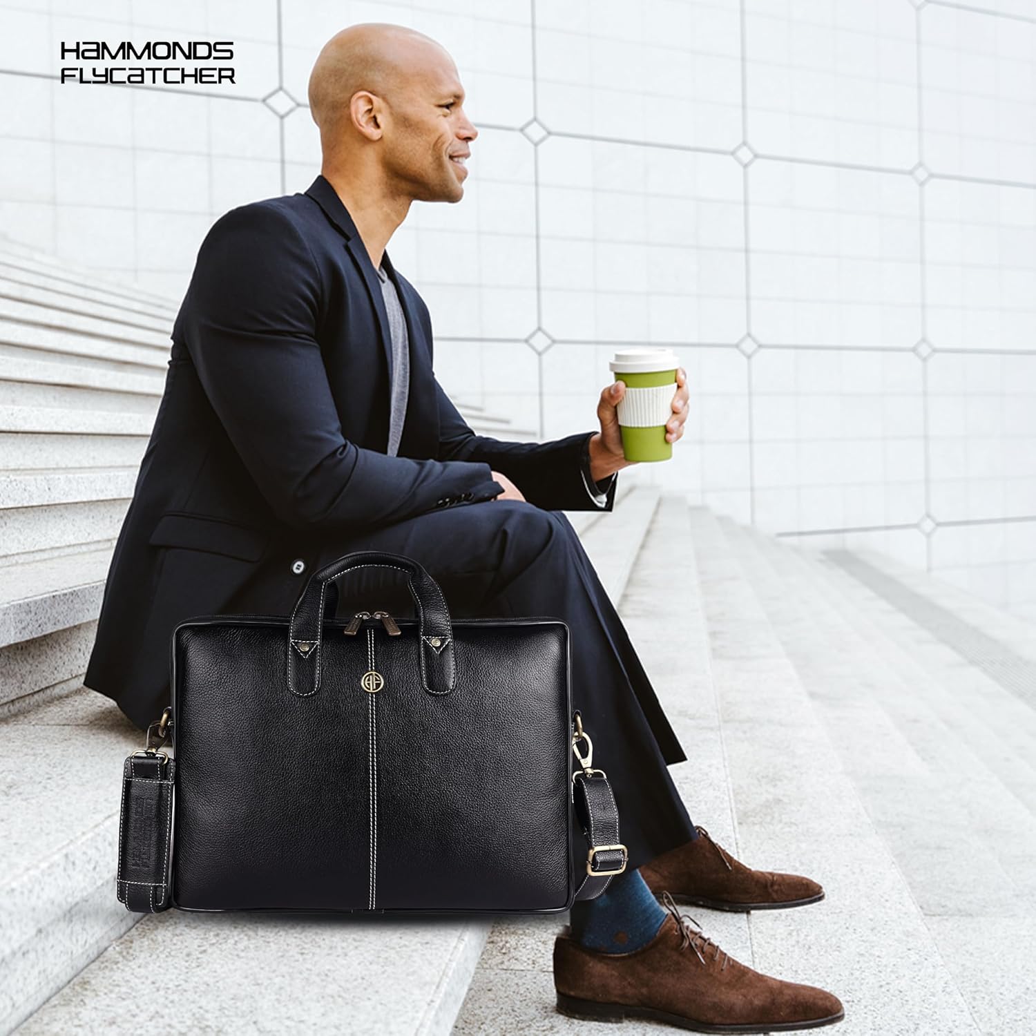HAMMONDS FLYCATCHER Genuine Leather Office Bag for Men - 15.6 Inch Laptop Bag for Men for Professionals, Business Travelers - Adjustable Straps & Multiple Compartments - 1 Year Warranty - Black 27 81VHFLcvYPL. SL1500