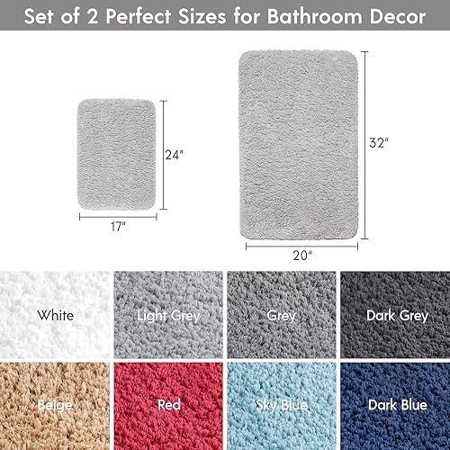 Miniatura 2 de Phantoscope Alfombras de baño Juego de 2 alfombras de baño antideslizantes de microfibra ultra suave, alfombras de baño de felpa absorbente de