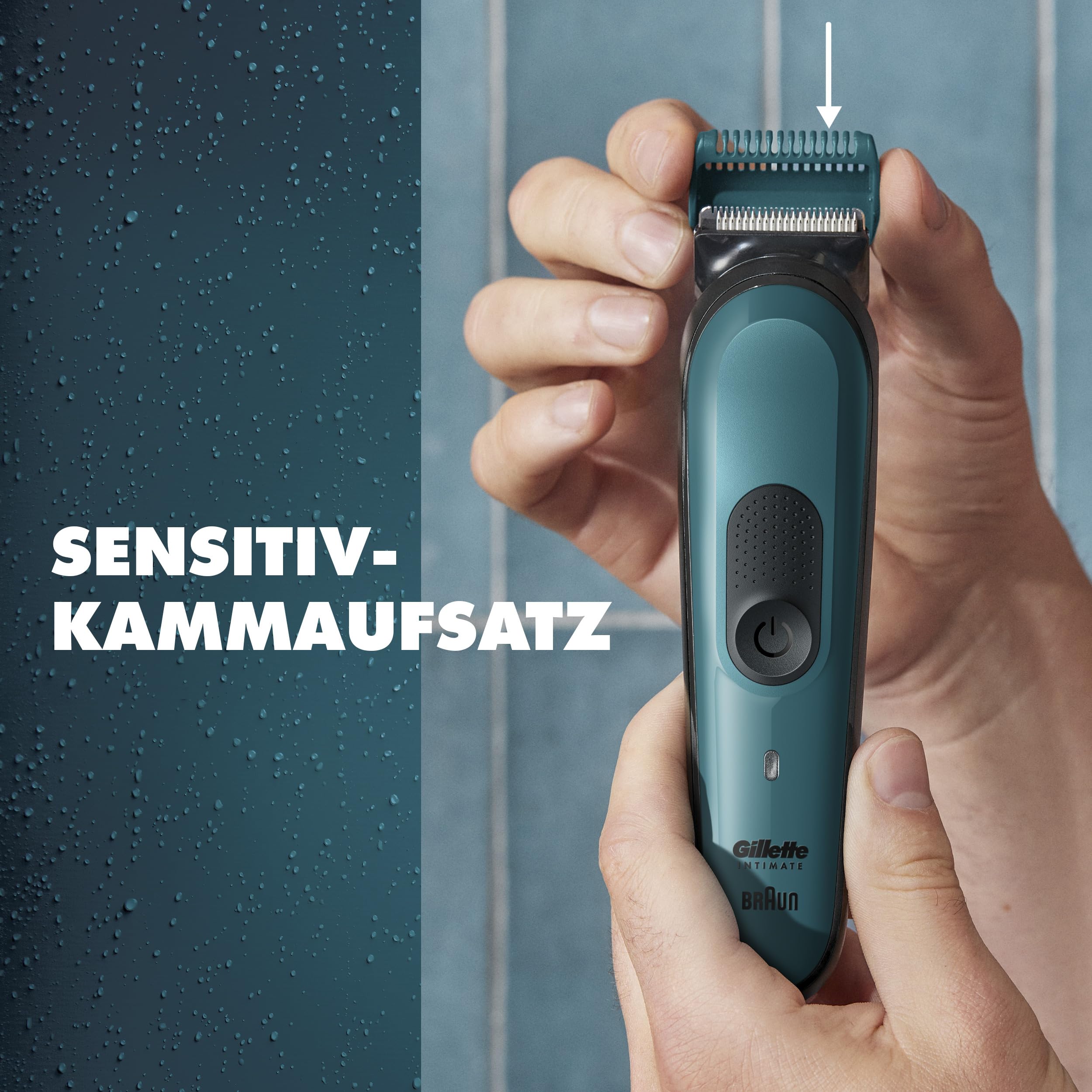 Gillette Intimate i3 Elektrischer Körperrasierer Herren, SkinFirst Intimrasierer, Wasserdicht, Kabellos