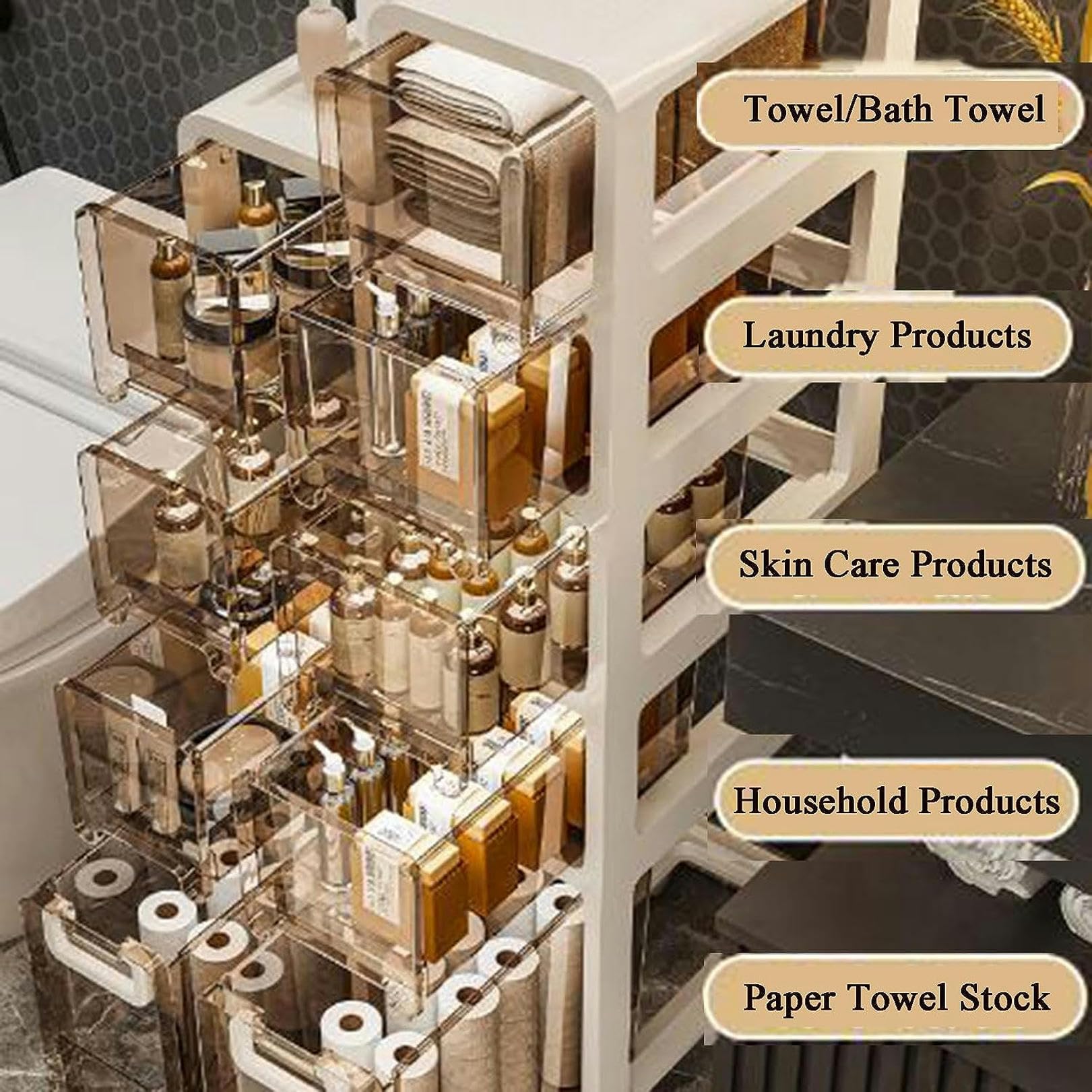 Gabinete de piso para baño, gabinete para grietas de cocina, estante de almacenamiento, acrílico, instalación Gratuita, inodoro, baño, inodoro, gabinete de almacenamiento
