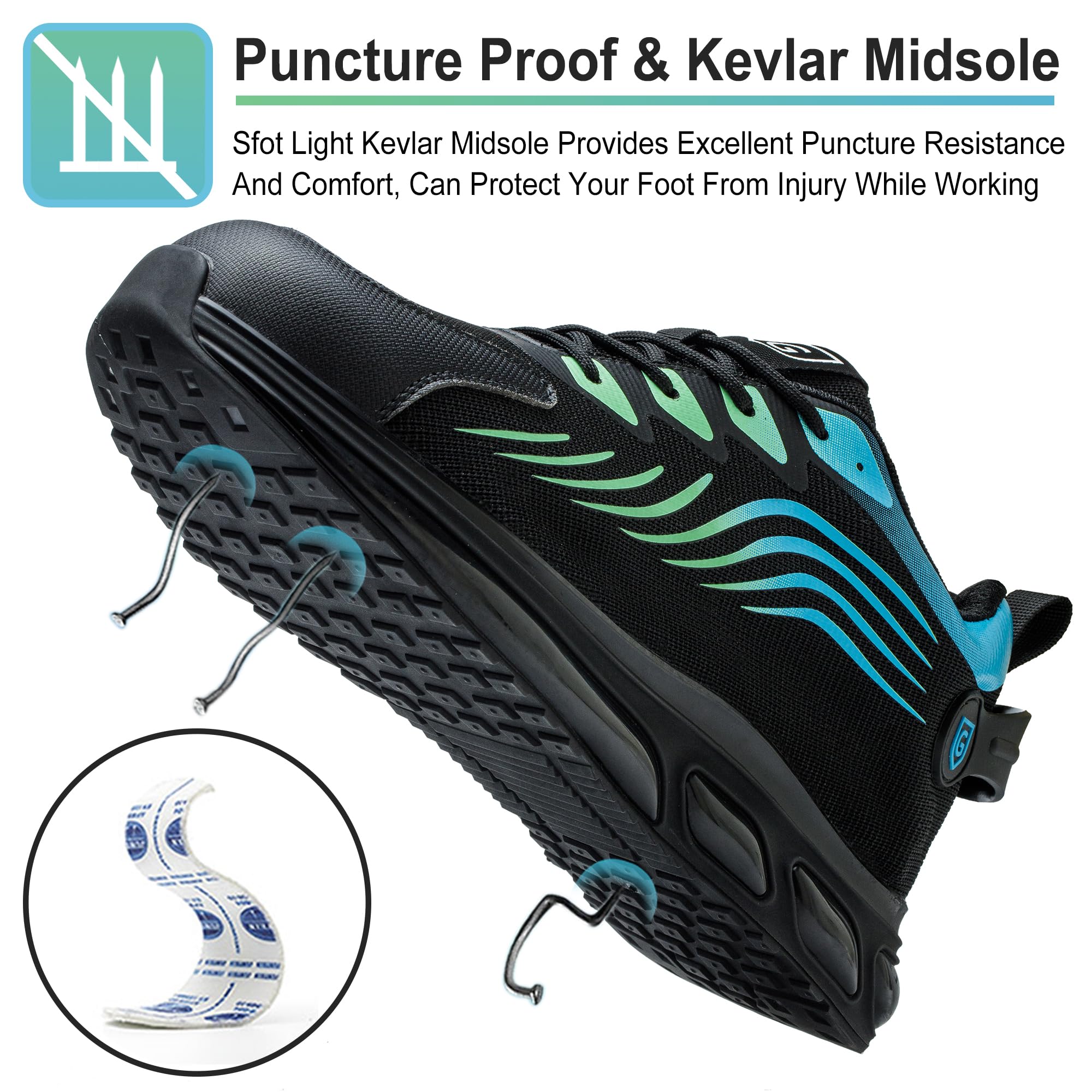 Scarpe Antinfortunistiche Uomo Donna Scarpe Antinfortunistica con Punta in Acciaio Leggero Scarpe da Lavoro Antiforatura Comodo Moda Scarpe Protettive Industriali Ammortizzazione 38EU-46EU