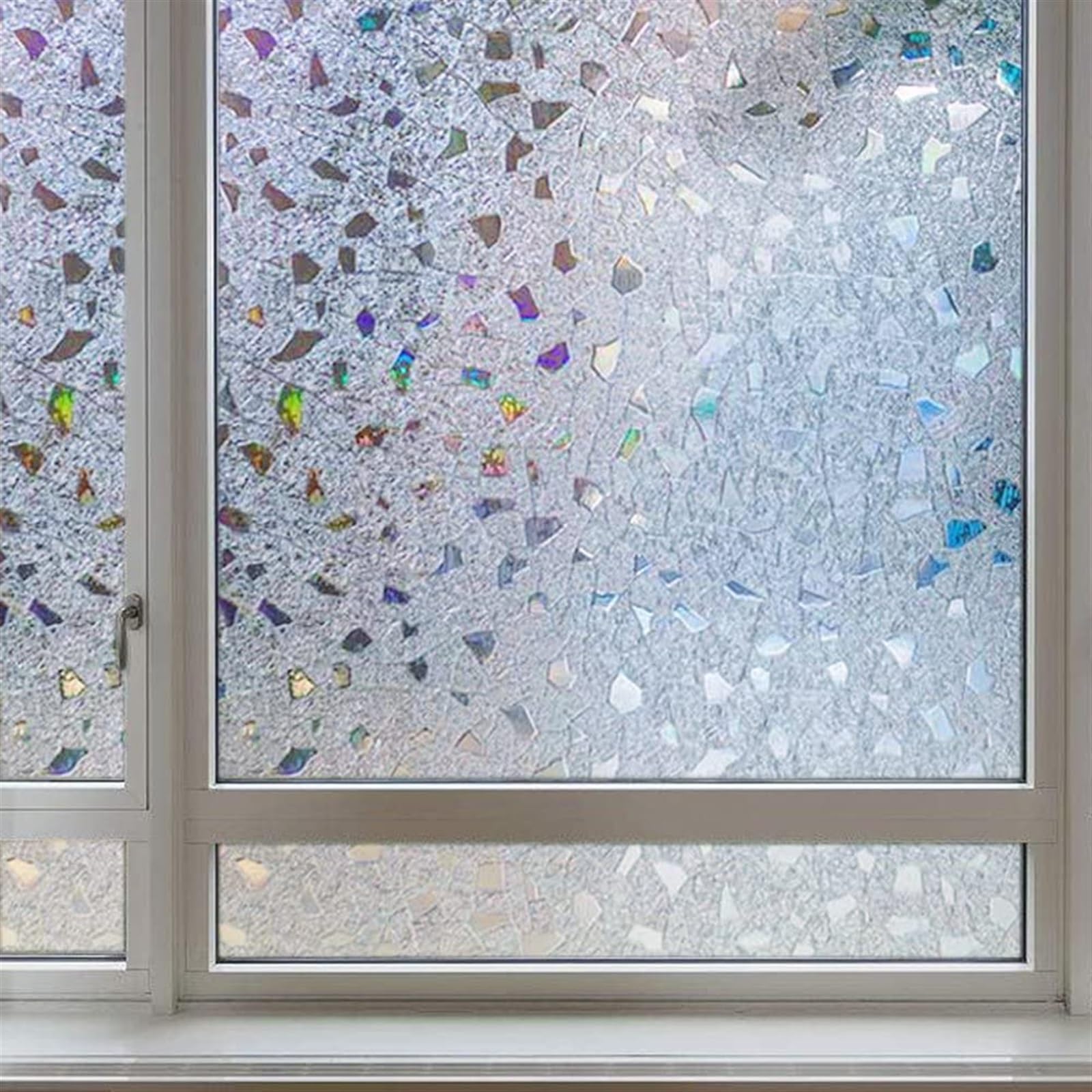 Película de privacidad para ventanas Película de ventana decorativa arcoíris, película de privacidad de ventana teñida, adhesivo estático de vidrio esmerilado for puerta de vidrio for el hogar, diseño