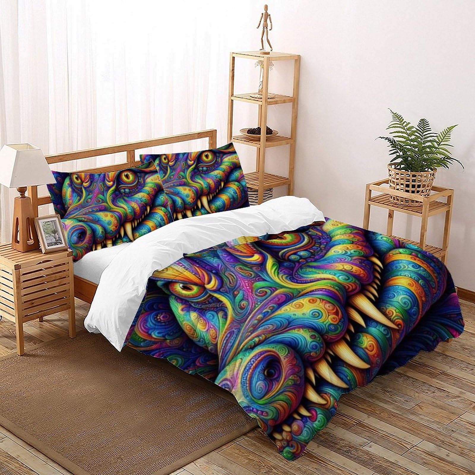 Housse de couette crocodile 3D super king en literie microfibre premium haut de gamme