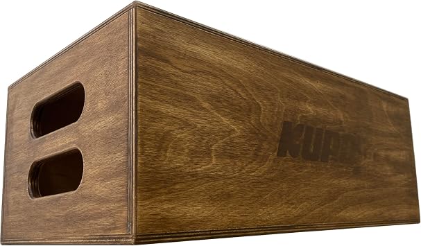Kupo Brown Stained Apple Box, Full Size Professional Birchwood Support Box with Antique Oak, Central Bracing, Rounded Edges for Film, Studio, and Photography Sets, 20 x 12 x 8 (KG057611)