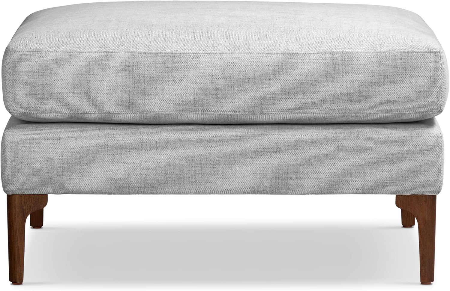 Poly & BARK Mateo Ottoman – Square Upholstered Velvet Accent Piece with Elegant Turned Wood Legs – Luxe Footrest or Extra Seating for Living Room, Bedroom, Lounge or Reading Nook