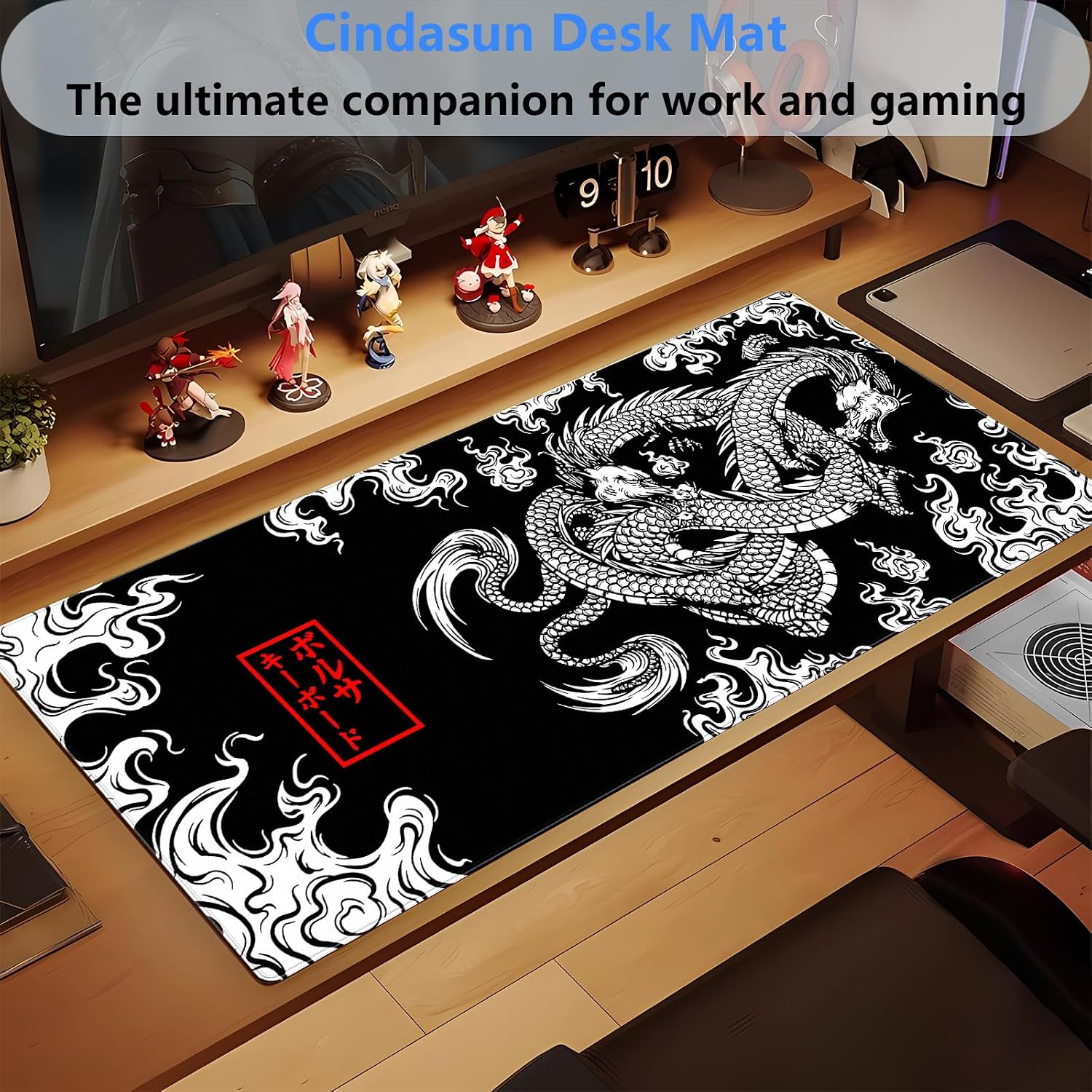 Japanese Dragon Desk Mat XL Extended Gaming Mouse Pad Computer Mat