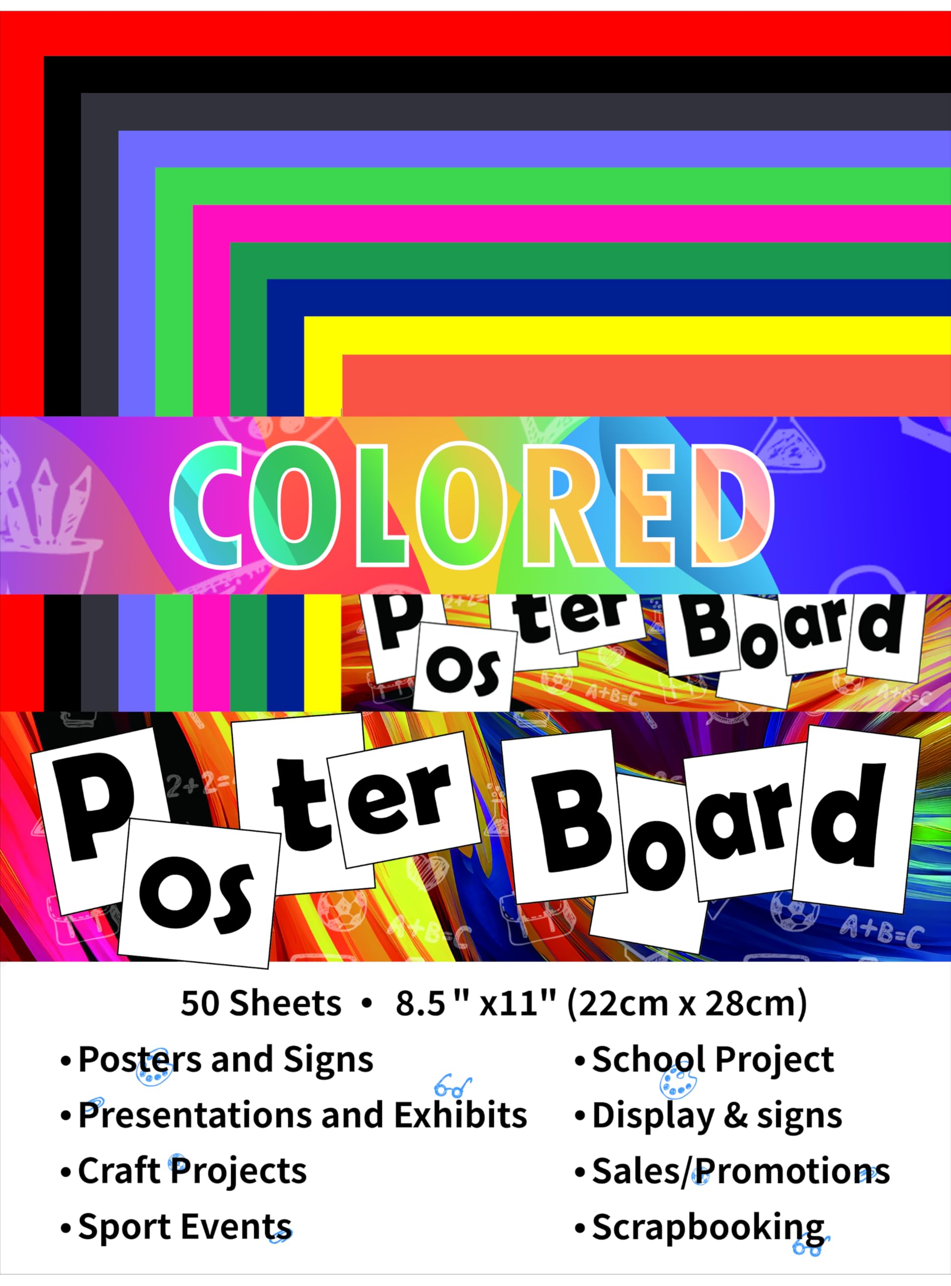 Large Colored Poster Board : Hygloss Large Poster Board 22×28 – RLPYE