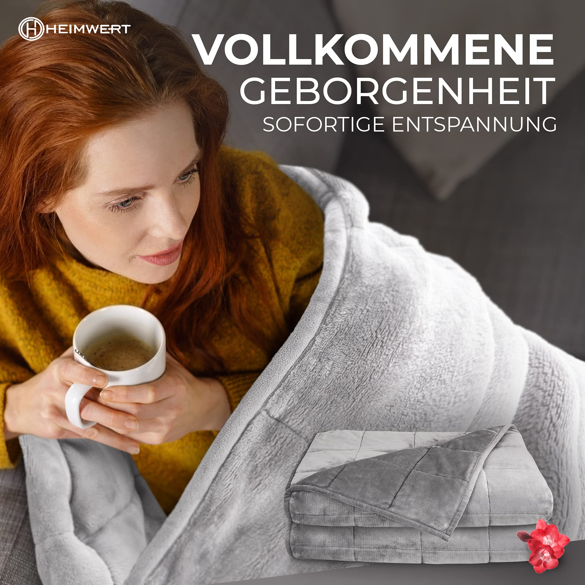 Heimwert Gewichtsdecke Therapiedecke Weighted Blanket 4 kg Schwere Decke für Tiefen Schlaf